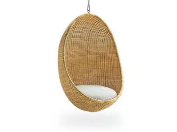 HANGING EGG EXTERIOR - Alu-Rattan and ArtFibre garden hanging chair by Sika Design - view 2